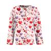 Ladies' Fashionable Long Sleeved Valentine's Day Printed Jacket Cardigan