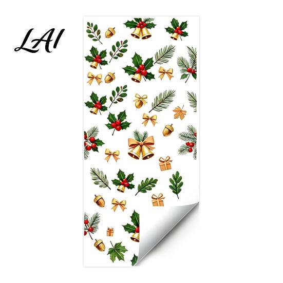 Window Decoration Decal Christmas Static Cling Xmas Tree Snowman Santa Hat Bell PVC Cling Glass Sticker Removable Reusable for Holiday Party Sticker