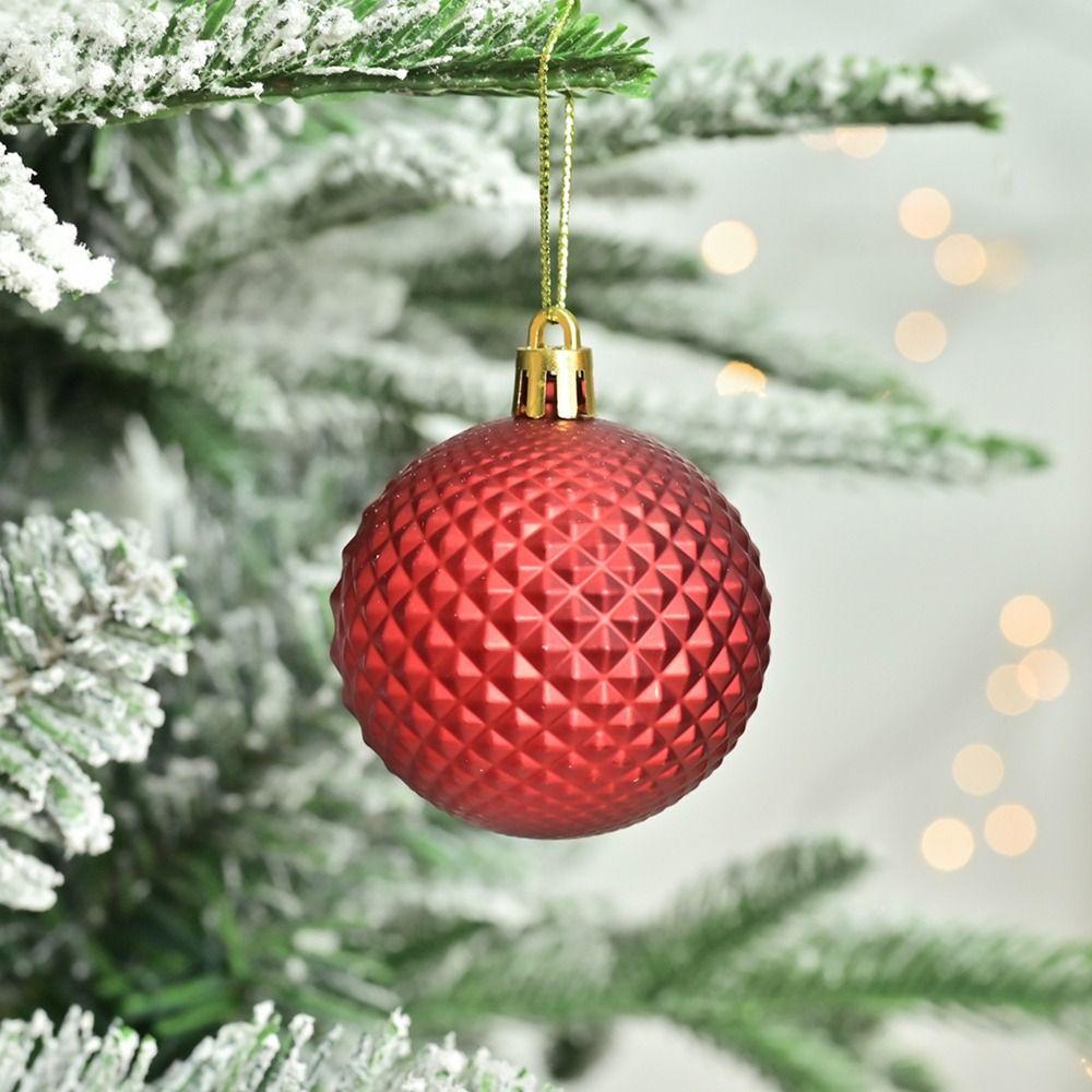 12Pcs Colored Electroplated Christmas Balls Plastic Merry Xmas Tree Decor  for Home