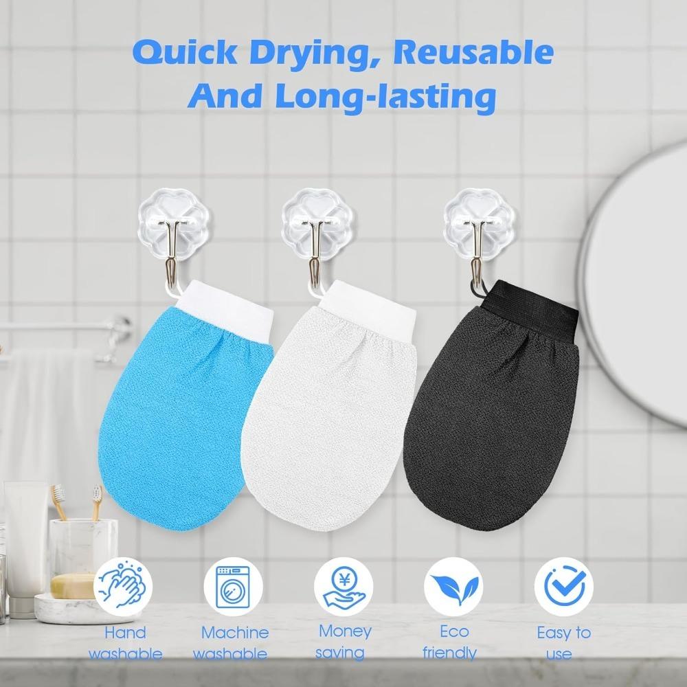 1-Pack Double-Sided Exfoliating Gloves | Magic Exfoliating Gloves | Amazing Home-Use Back Scrubber, Exfoliating, and Tanning Gloves