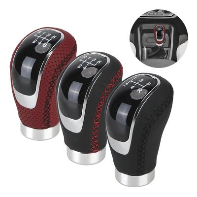 5/6 Speed Shifter Lever Gear Shift Knob Car PU Leather Manual Transmission With Gear Knob Replaceable Cap Cover Universal