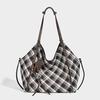 Retro Plaid Relaxed Large-Capacity Tote Bag for Women 2025 Fashion New Casual Commuting Shoulder Underarm Bag