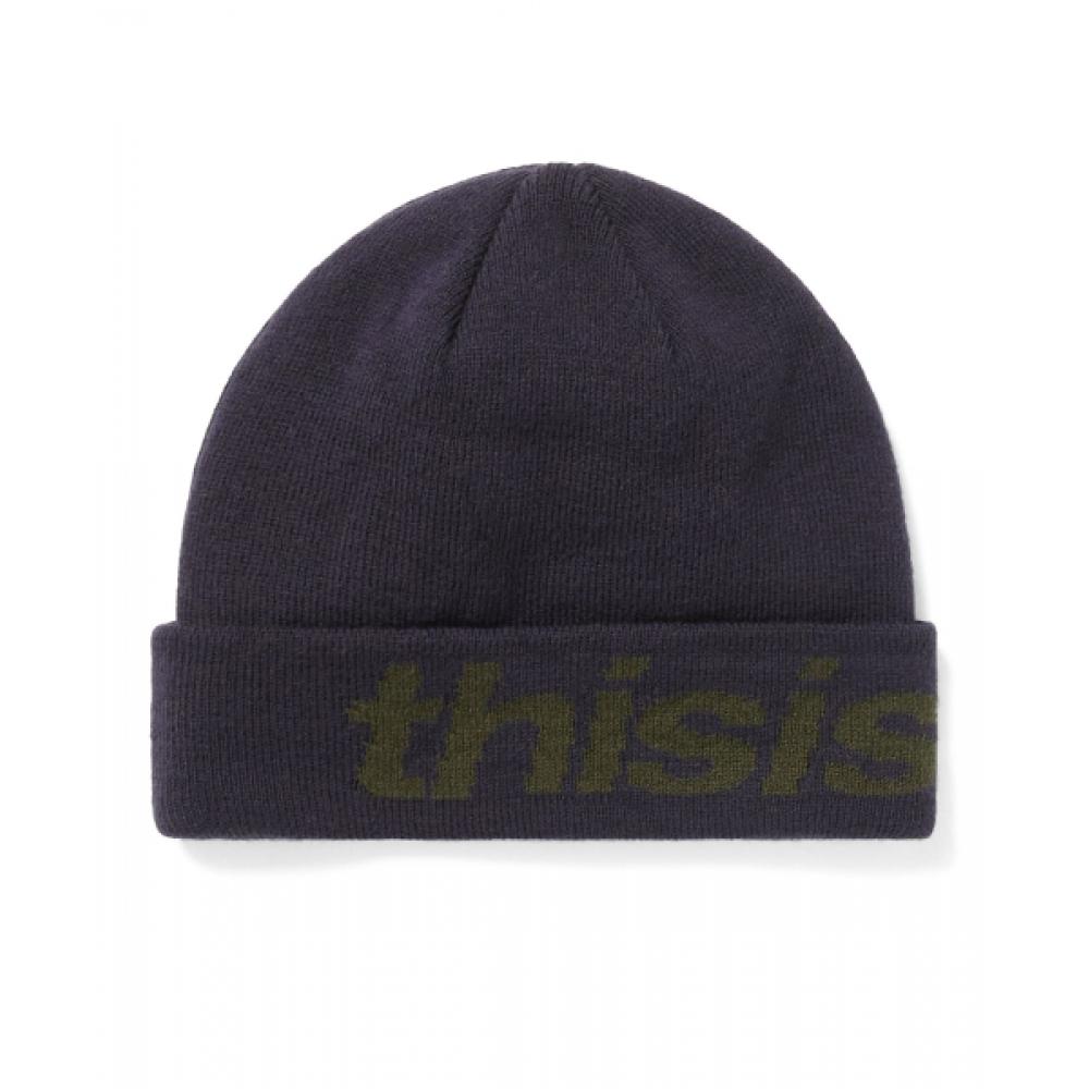 Thisisneverthat Hsp Logo Big Cuff Beanie Navy F