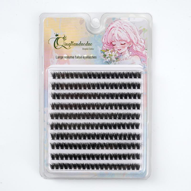 Segmented Cartoon Style Eyelashes - Natural Simulation with Messy Fried Hair Design for Thin Stems, Ideal for Women