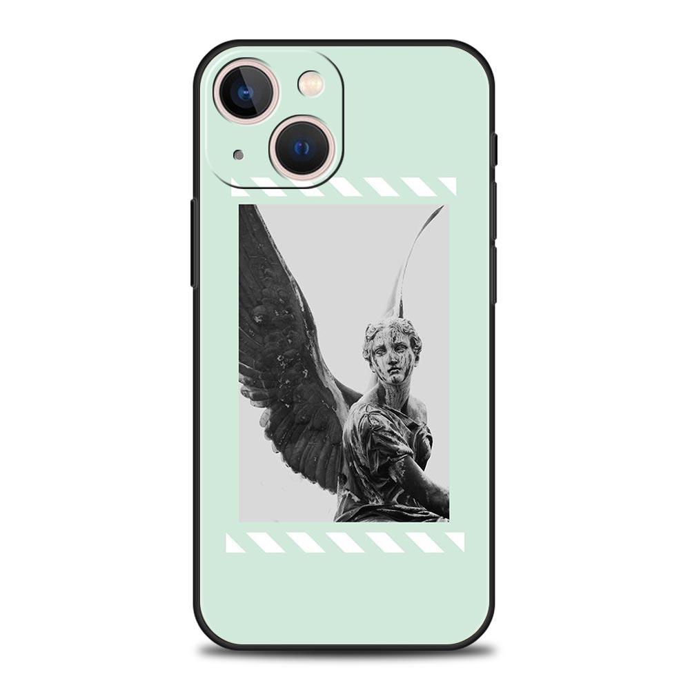 Cartoon Statue Abstract Art Phone Case Cover for iPhone 17 16 15 14 13 12 Pro Max 11 Pro Max 17 AIR Plus Shockproof Soft TPU Bag