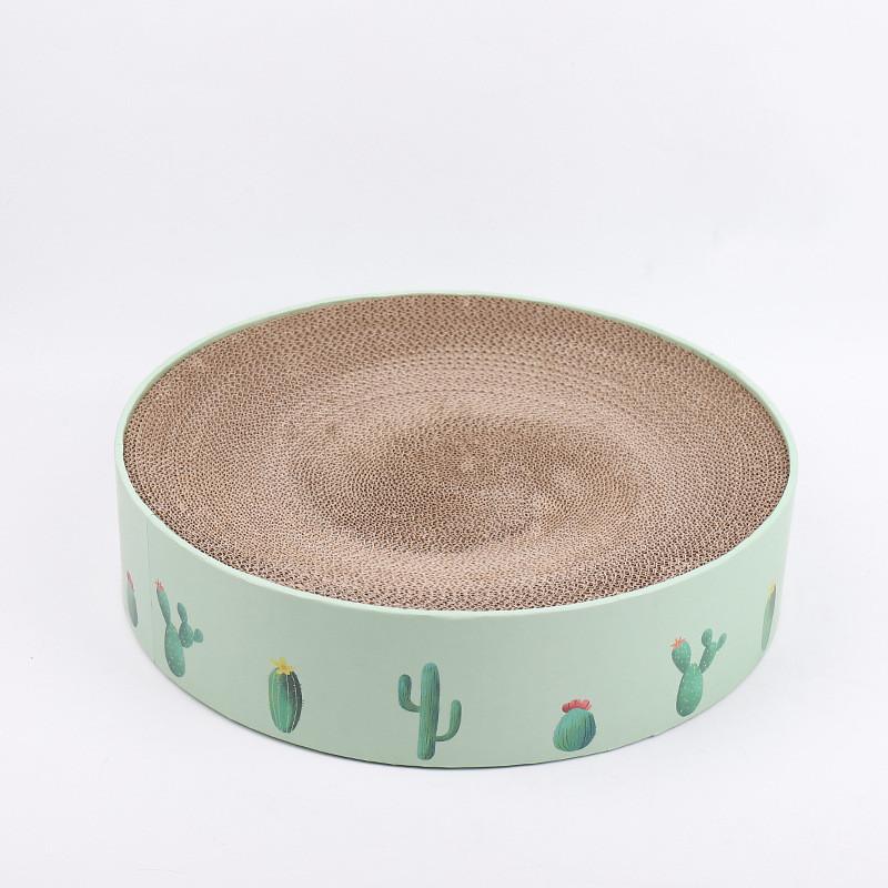 

Круглая гофрированная картонная миска для кошачьих когтей, кактус, гофрированный картон, кошачья мясорубка, устойчивая к кошачьим когтям, игрушки, коврик для домашних животных, спальная кровать 41x41x10cm розовый