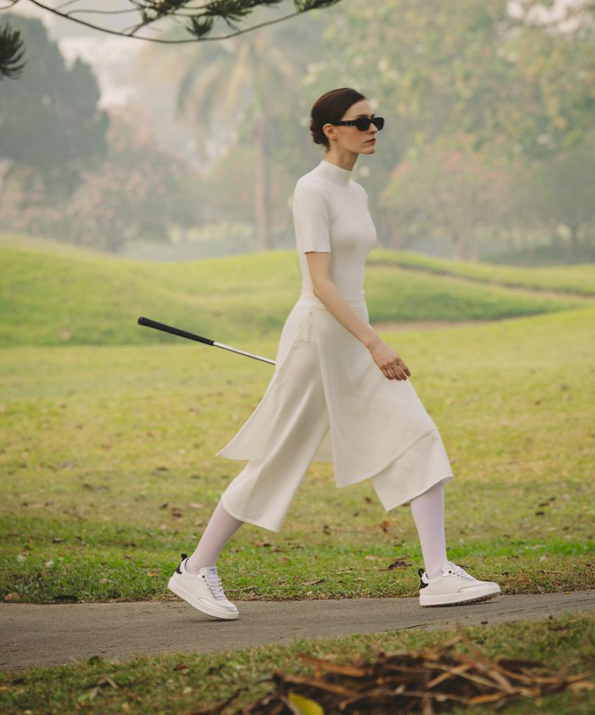 OBER GOLF Knit Wrap Layered Half Pants (Ivory)