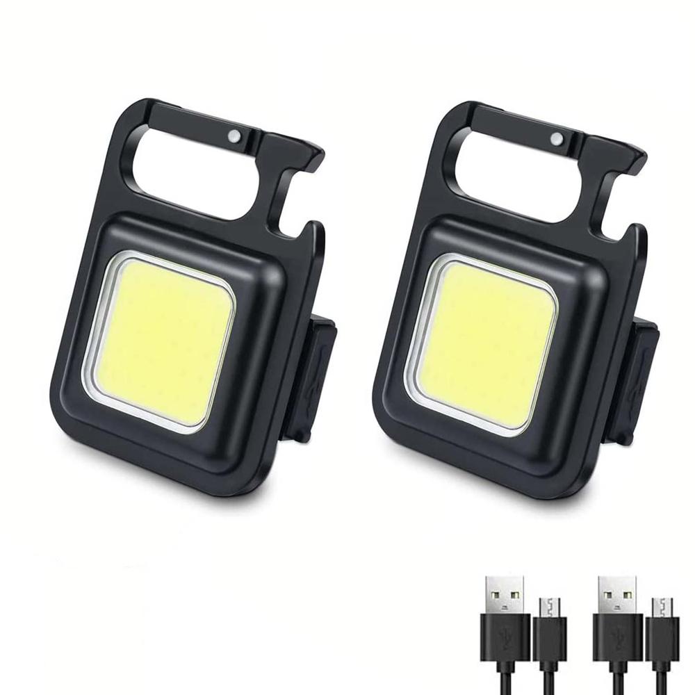 New Mini LED Working Light Multifunctional Glare COB Keychain Light Rechargeable Portable Flashlight Outdoor Camping Light