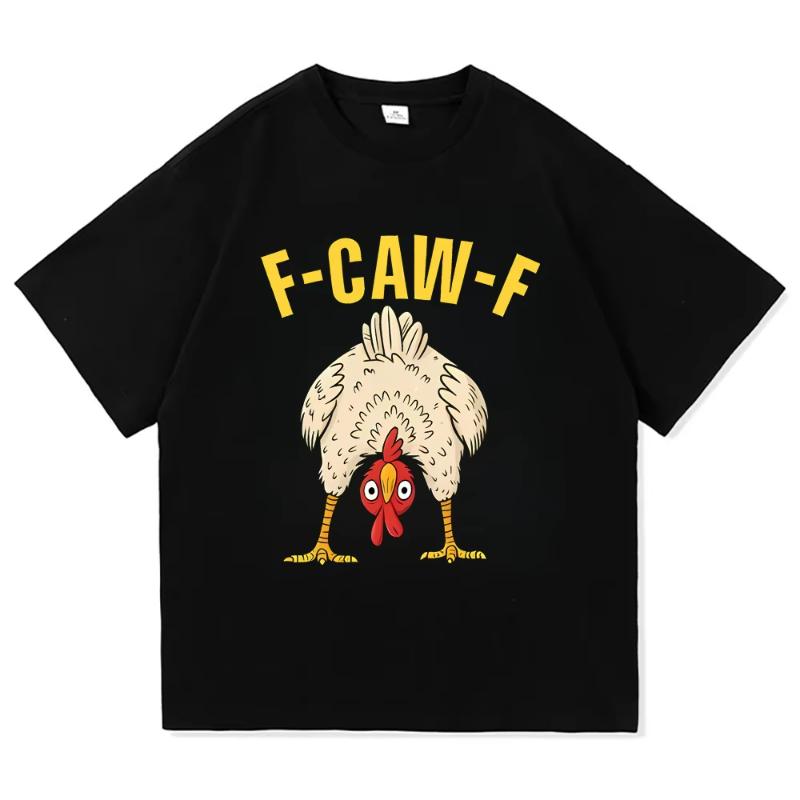 Funny F Caw F Chicken FCAWF Chicken T-Shirt Women Men Oversized Y2k Tee Shirt Crew Neck Short Sleeve T Shirts Gift Idea Clothes