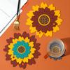 3pcs Sunflower Anti-scald Placemat Thickeneded Dining Table Insulation Mat Non-slip Coaster Kitchen Restaurant Dish Mat PVC Plate Cutlery Mat