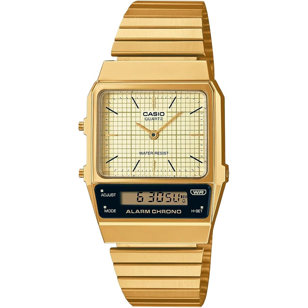 Casio Standard Analog-Digital Quartz Watch AQ-800EG-9A Unisex Gold 50m Water Resistant