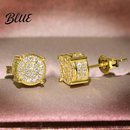 Women Stud Earrings 1 Pair Square Rhinestone Wedding Ear Studs
