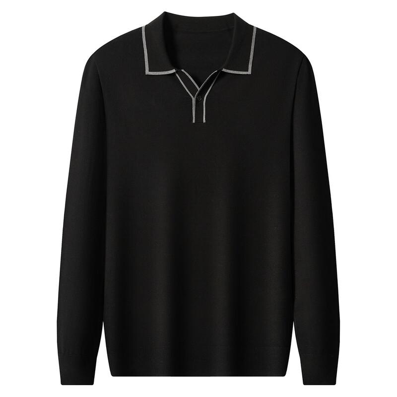 Jinjie Herren Herbst/Winter Strickpullover mit eckigem Kragen