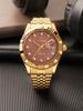 1pc Quartz Watch with Calendar Display Dial Set with Diamonds and Textured Design Fashionable Jewelry Accessories Dual Calend