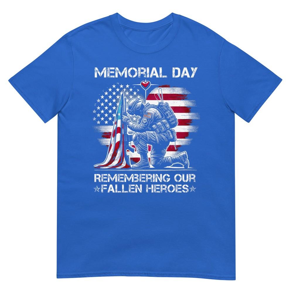 Memorial Day Remembering Our Fallen Heroes Patriotic Us Flag TShirt