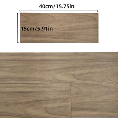 10 Pcs 15x40cm Wood Grain PVC Floor Tiles, Self-adhesive Wear-resistant Flooring, Suitable for Bedroom and Home Decoration