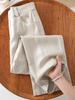 Pantalon droit slim à taille haute blanc cassé pour femme - Bestseller Printemps/Automne 2026