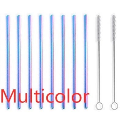 Metal Straw Reusable Drinking Straws Stainless Steel Bag Straw 8pcs Straws + 2pcs Brushs + 1pcs Bag Barware