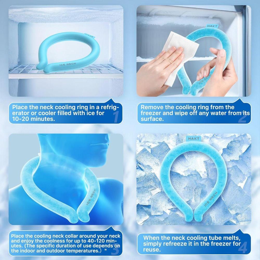 Wearable Ice Ring Neck Cooler for Summer Cooling Neck Wrap for Heat Outdoor Sports