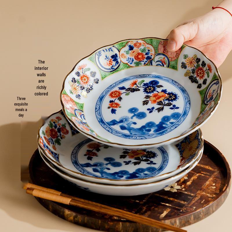 Aridani Kiln Ko-Imari Chrysanthemum Deep Plate