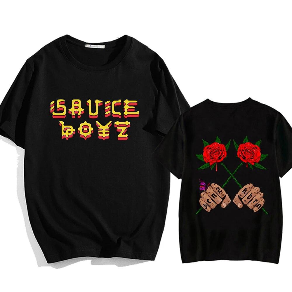 Eladio Carrion Sauce Boyz Monarca Manga estética mujer Casual 100% algodón Manga corta Camisetas Tops ropa de calle y2k