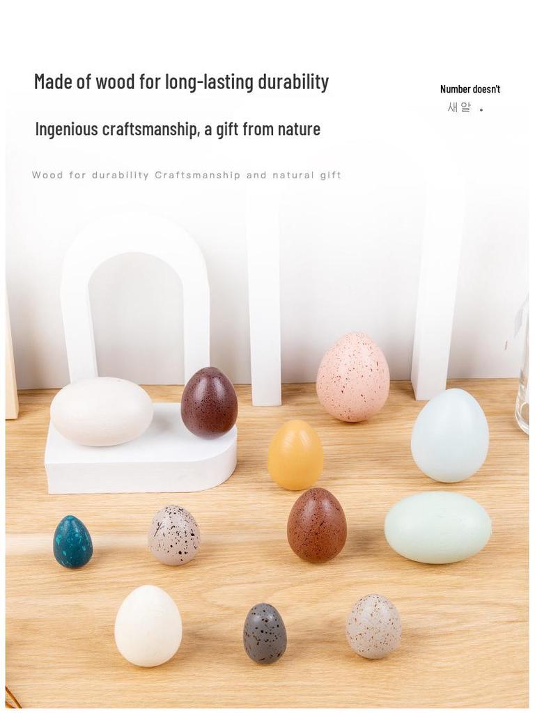 Wooden Educational Pretend Play Set: Colorful Bird, Chicken, and Duck Eggs for Kindergarten Science Learning