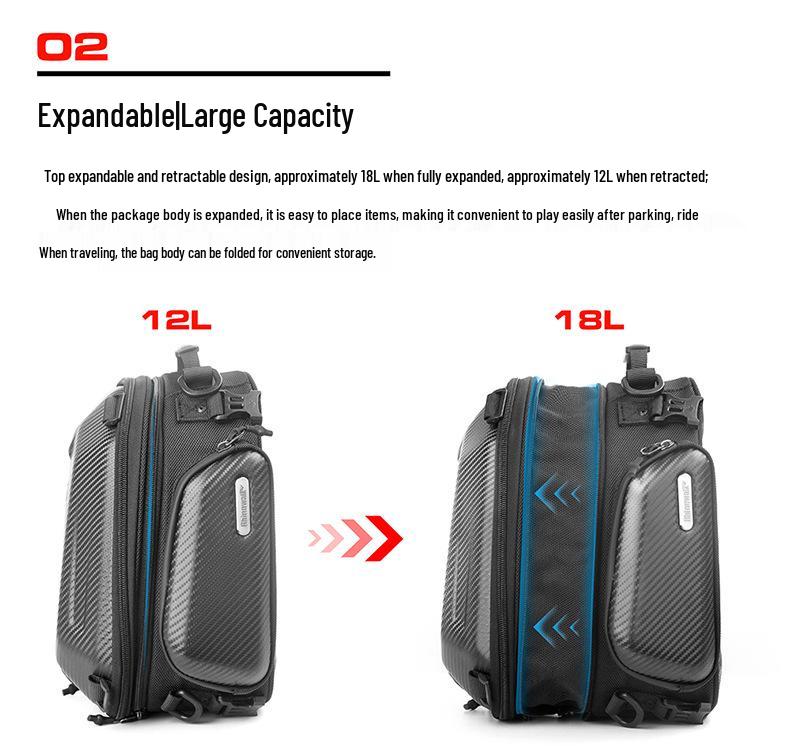 Rhinowalk Motorcycle Gear: Hard Shell Rear Seat Tail Bag & Backpack