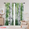2pcs,2D plane printing Minimalist Curtains Birch Haven Versatile Polyester (without rod) Home Decor Ldeal for Bedroom Living