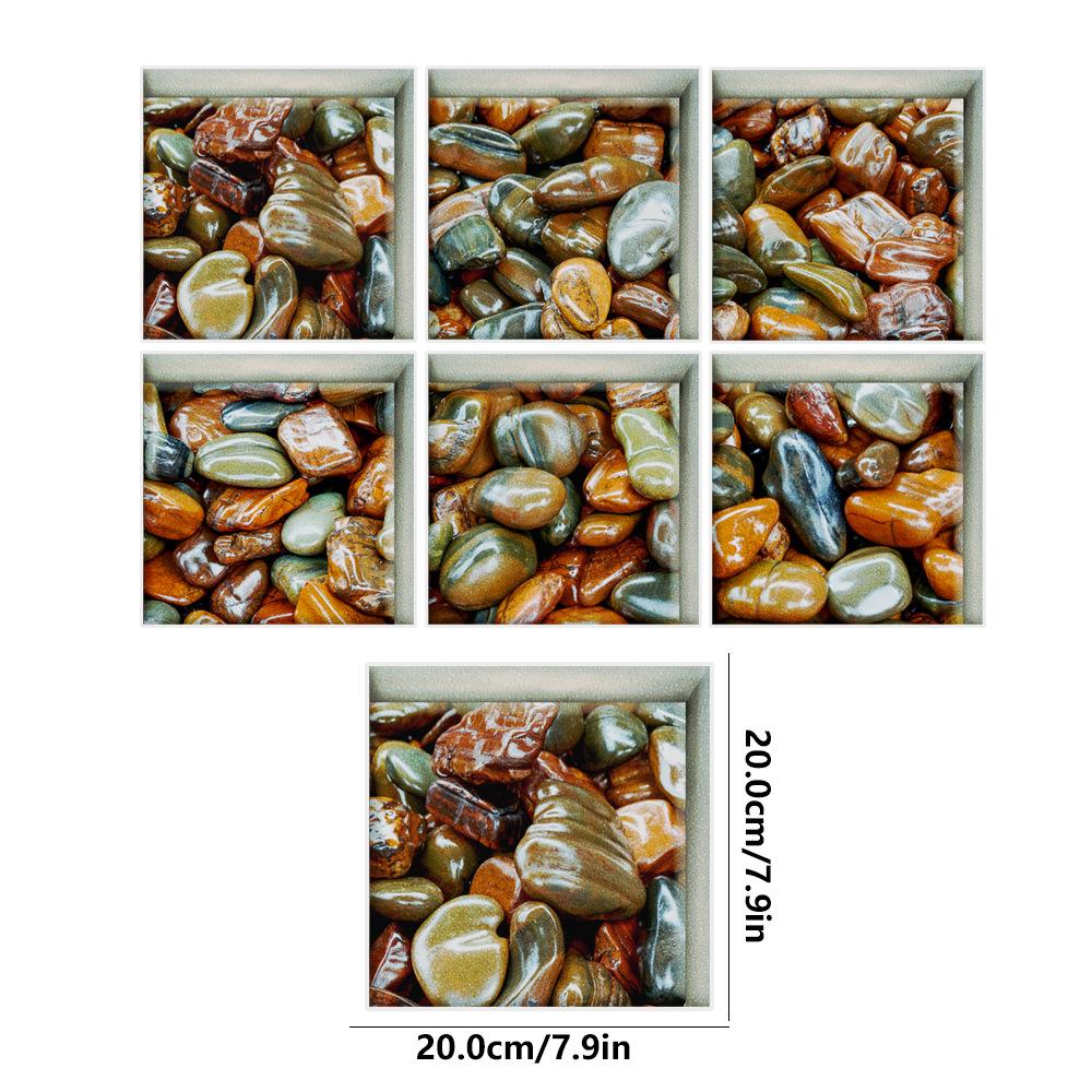 Bath Treads Stickers Beach Pattern Square 3D Adhesive Anti Slip Tub Safety Decals Mat Waterproof Shower Tub Sticker