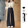 2025 Women's Blue Glutinous Rice Lazy Loose Wide-Leg Pants: Petite, Slimming, Summer Drape Design