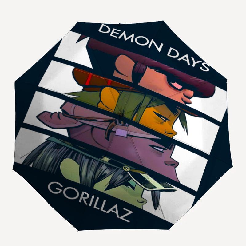 

1PC Demon Days, Gorillaz Automatic Open/Close, 8-Rib Durable Frame Compact Travel Umbrella for Men & Women S1222039