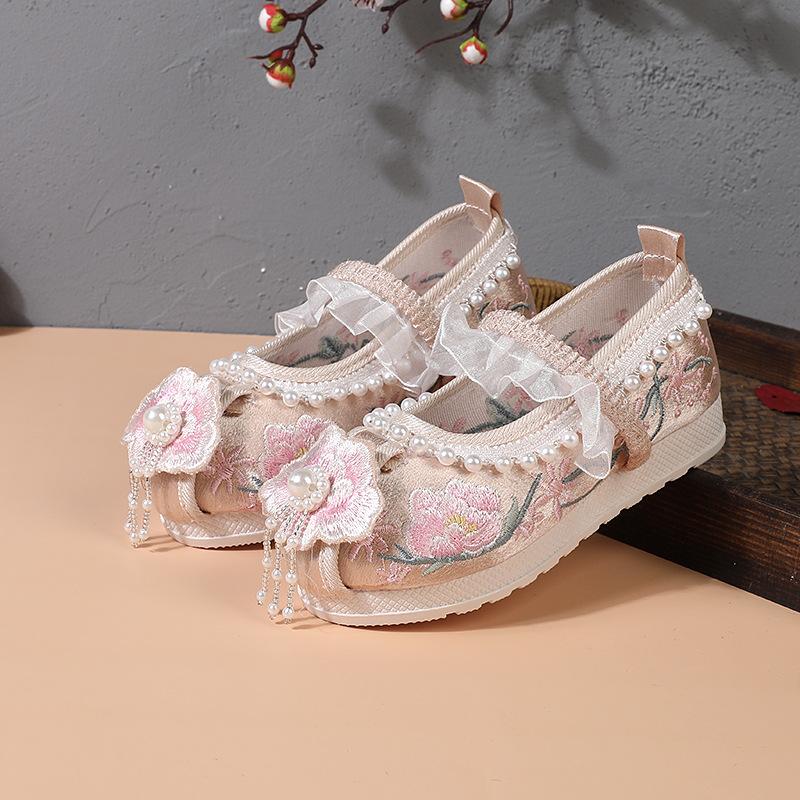 

Children Shoes2025Autumn New Chinese Style Embroidered Ancient Costume Spring Single Shoe Children Party Shoe Fashion Girl Shoes 30insole19.5cm золотой
