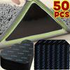 2/50 Stück Teppich Rutschfester Aufkleber Wiederverwendbar Waschbar Anti-Curling Teppichflicken Fixieraufkleber Boden Teppichmatte Klebeband Gripper Eckpolster