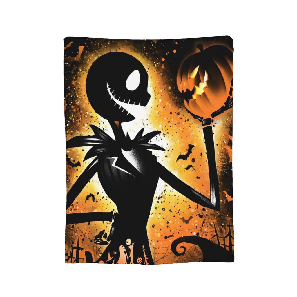Albtraum Jack Skellington Flanelldecken The Nightmare Before Christmas Vintage Überwurf für Zuhause 125*100cm Teppichstück,