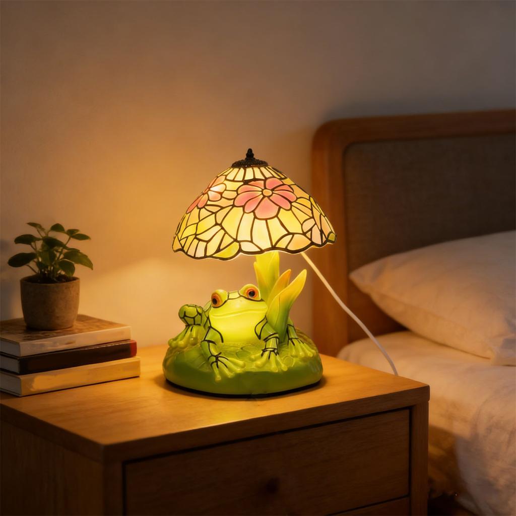 Kreative Harzkunst Handwerk Blumenförmige Schreibtischlampe Heim Schreibtisch Nachttisch Dekoration Ornament