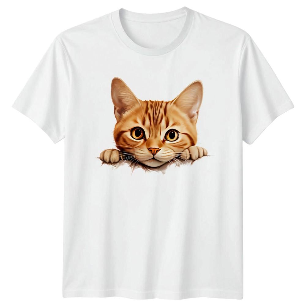 Pawsitively Adorable Kitty Peeking TShirt Cat Birthday Gift For Him And Her S