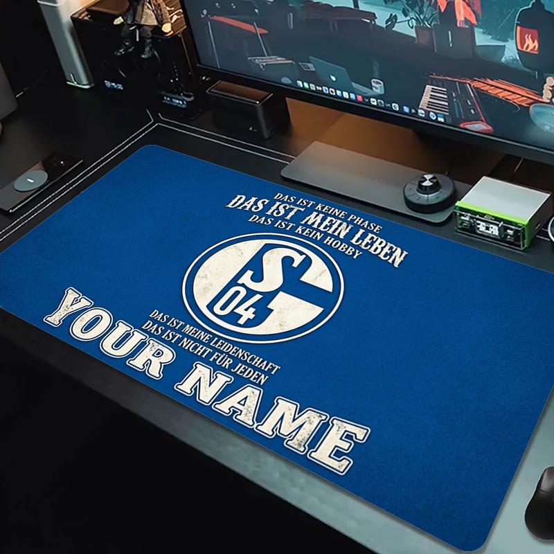 Custom Name FC Schalke 04 Mouse Pad Large Gaming Table Cushion Non-slip Laptop Tablet Big Mousepad XXL Mat Mini PC Playmat With Lock edge_XIA
