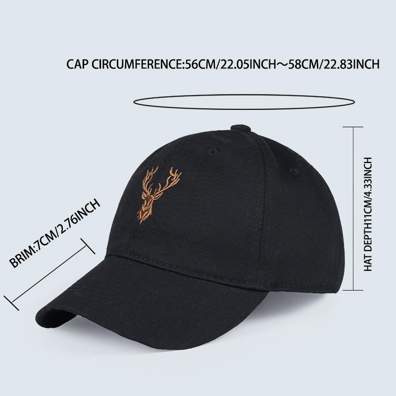 Golden Deer Head Embroidered Baseball Cap Soft And Comfortable Lightweight And Breathable Adjustable Retro Outdoor Style Refined