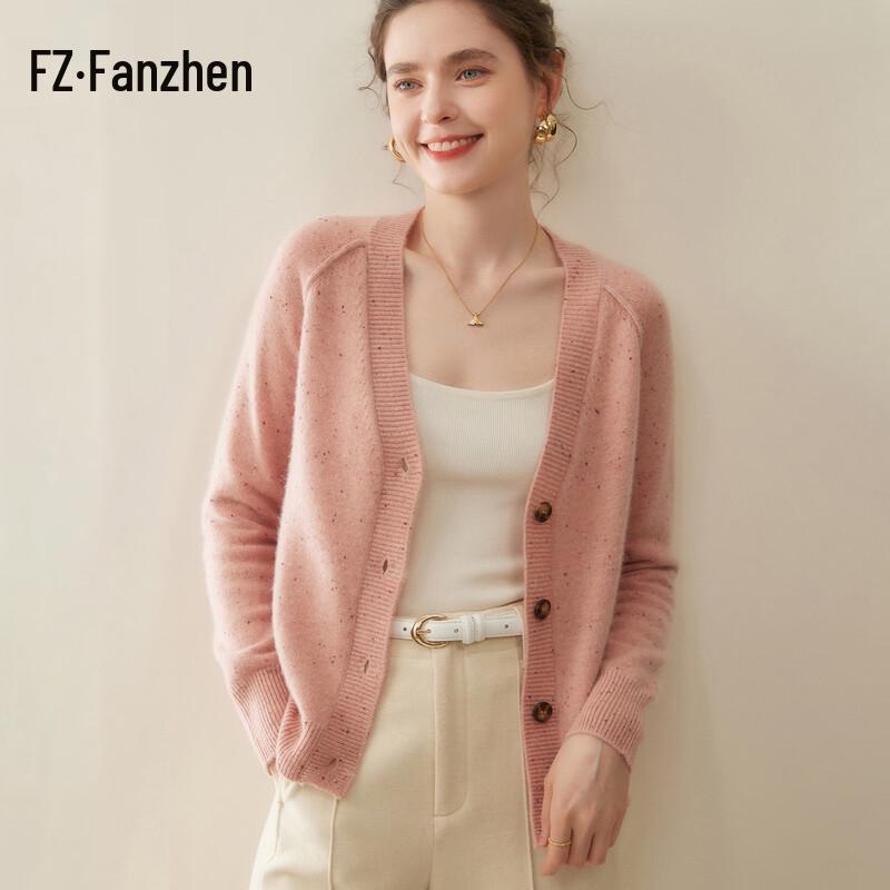 Vanzhen Women's Thick Cashmere V-Neck Cardigan