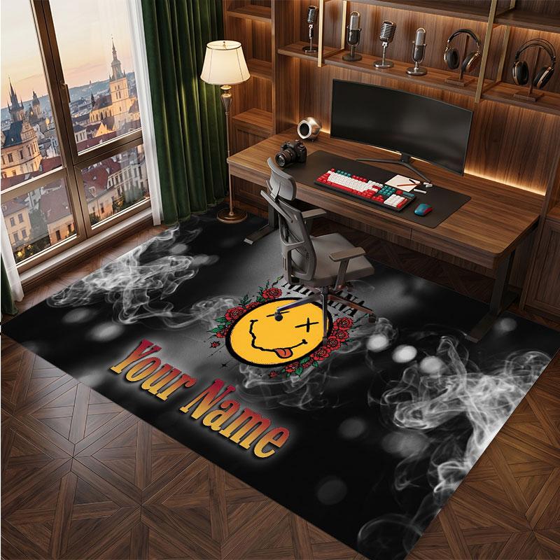 Nirvana Personalized Crystal Velvet Carpet, Customized Name Text Soft Anti‑Slip Rug for Living Room Bedroom