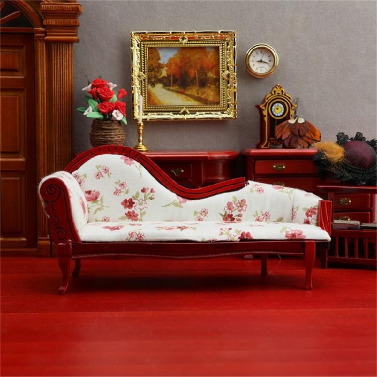 Doll House Lounger Model 1/12 Scale Miniature Dollhouses Chaise Lounger Ideal for DIY Projects and Photography