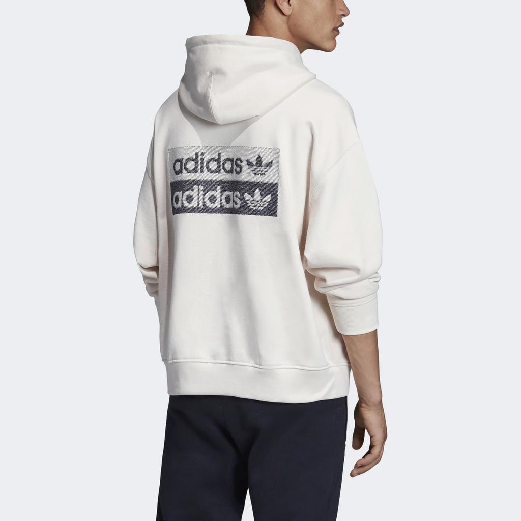 Adidas Originals R.Y.V. Double Layer Logo Vintage Hoodie Men Tops White ED7123