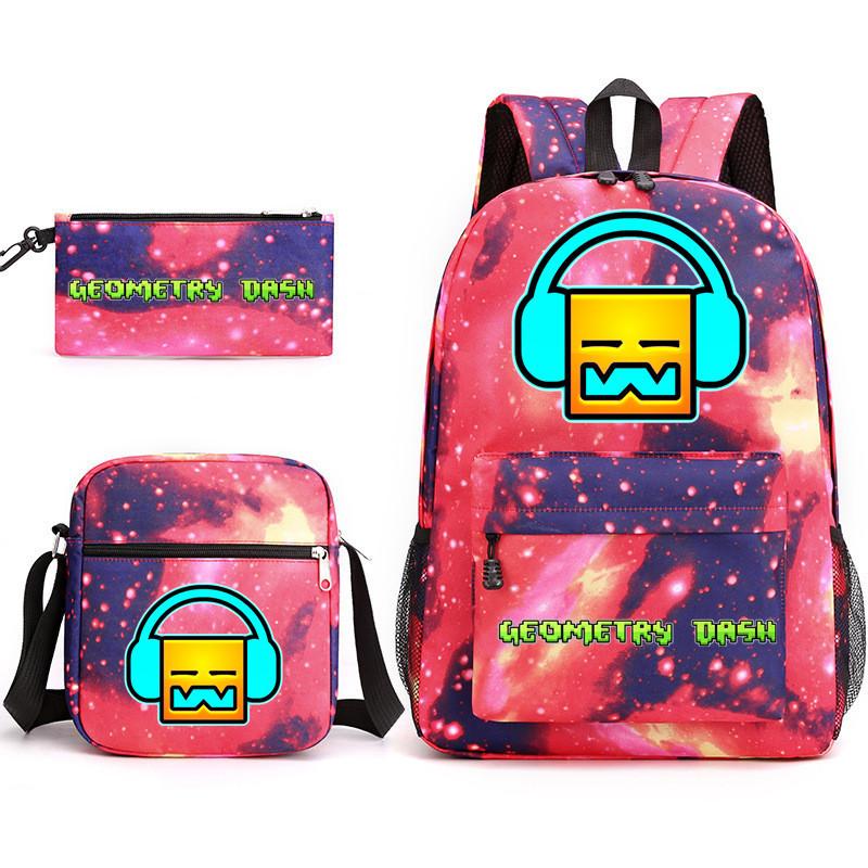 3-teiliges Schulrucksack-Set für Schüler Große Kapazität Oxford-Stoff Schultasche mit Schultergurt und Federmäppchen