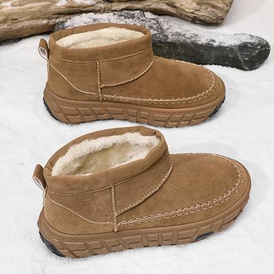 Golden Sapling Men Snow Boots Thicken Plush Mens Ankle Booties Winter Outdoor Casual Shoes Male Snow Keep Warm Boots