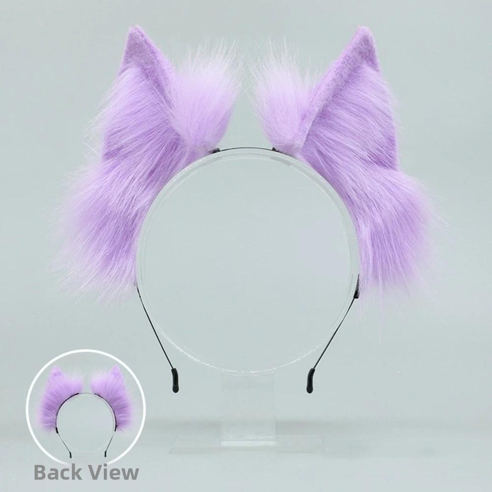 Faux Fur Cosplay Headwear Solid Color Animal Ear Headban Fashion Cat Ears Headband  Women