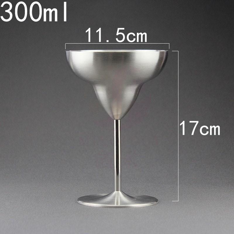 Edelstahl Martini Glas Kreatives Cocktailglas Dreieckiges Hoher Stiel Margarita Glas Metall Weinglas