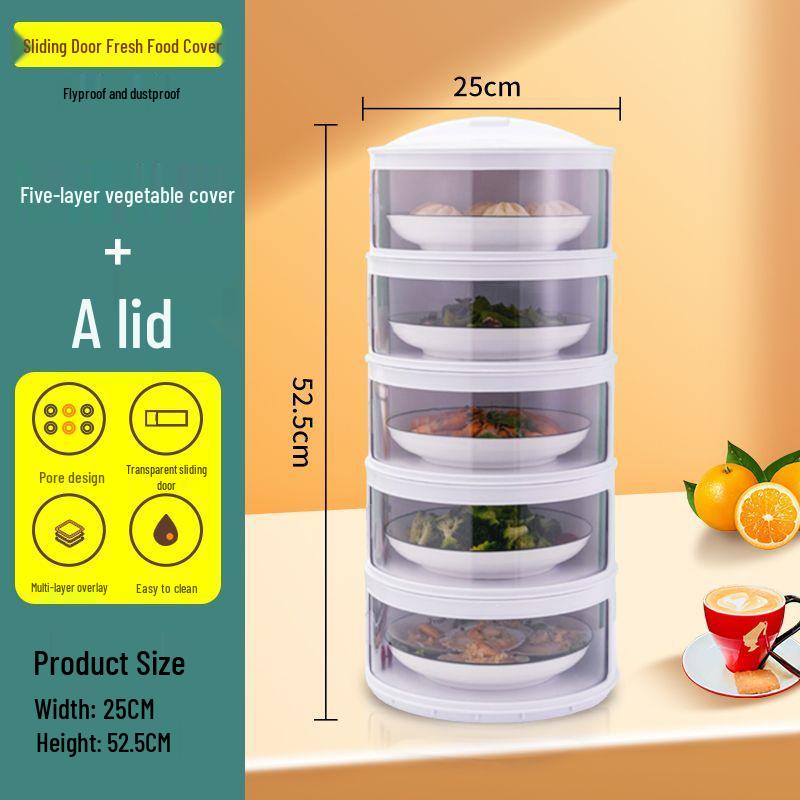 Breathable Insect-Proof Kitchen Storage Rack with Thickened Vegetable Cover and Overnight Dish Insulation
