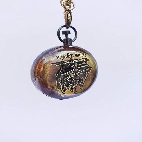 Brass Nautical Pocket Compass with Push Button and Chain Beautiful Antique Gift