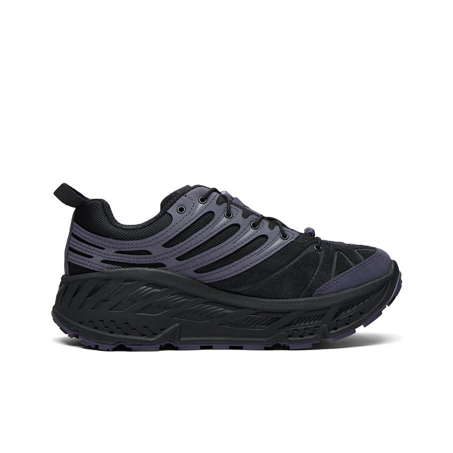 HOKA One One Stinson Evo Og Classic Versatile Running Shoes Unisex Sneakers Black Purple 1166450-BBLC