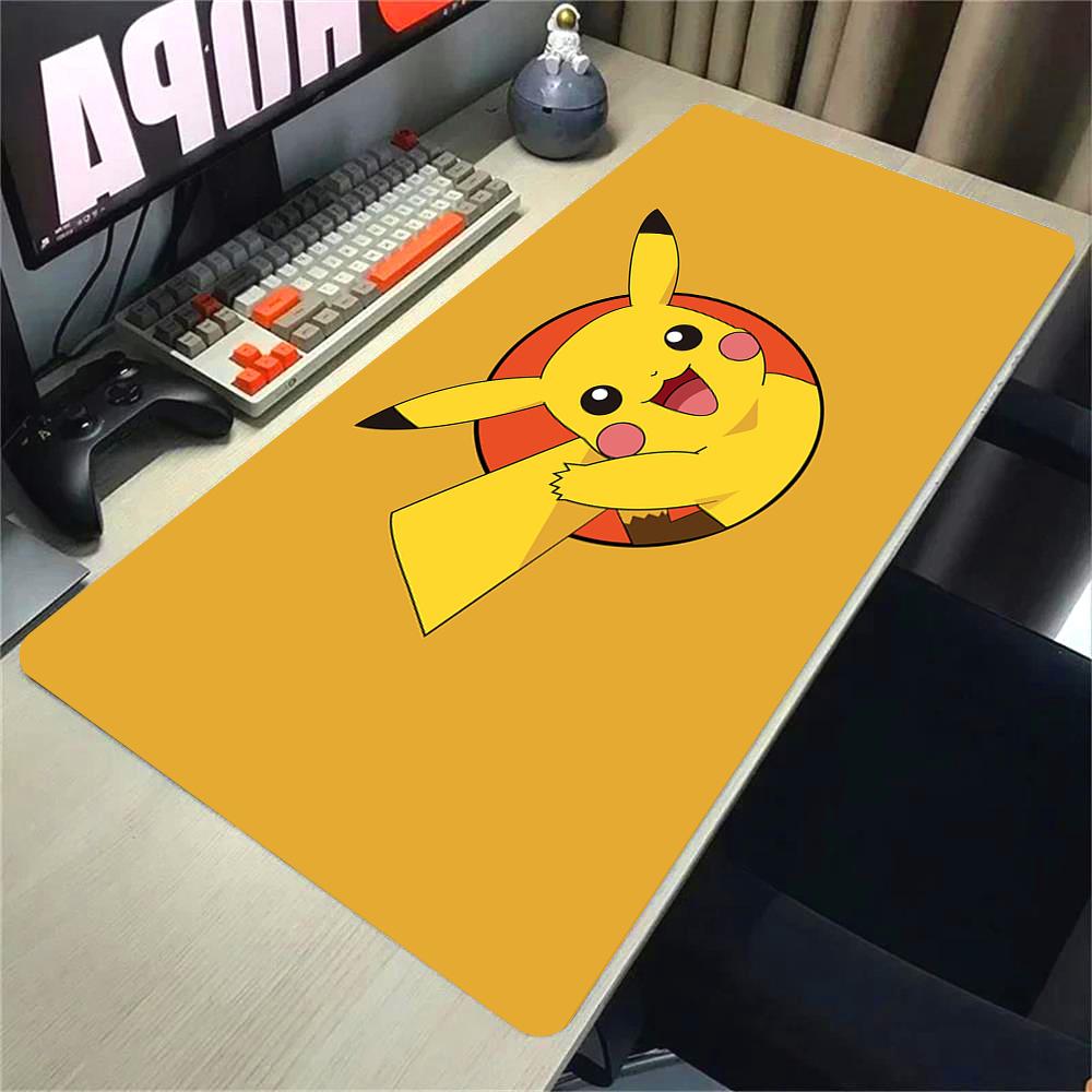 XXL Rubber Mouse Pad Large PC Computer Gaming Accessories Mousepad Pokemon Pikachu Extended Desk Mat Locking Edge Gamer Carpet